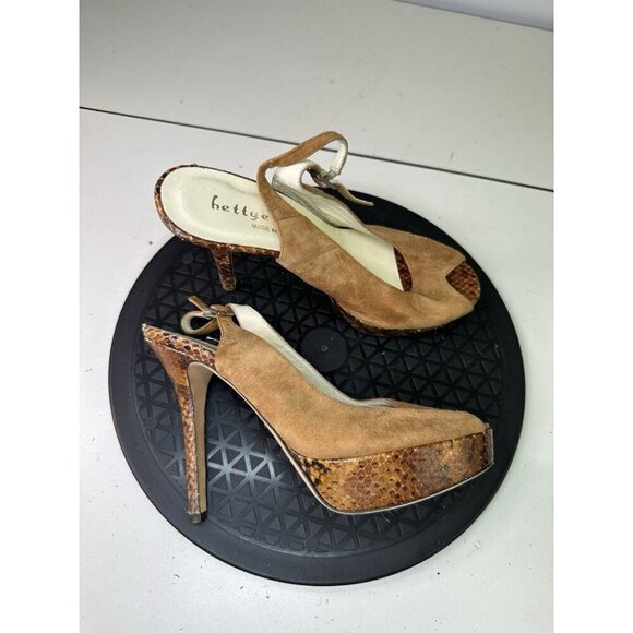 bettye muller Shoes - Bettye Muller Women's Tan Leather Casual Sandal Sz 37 /7 US